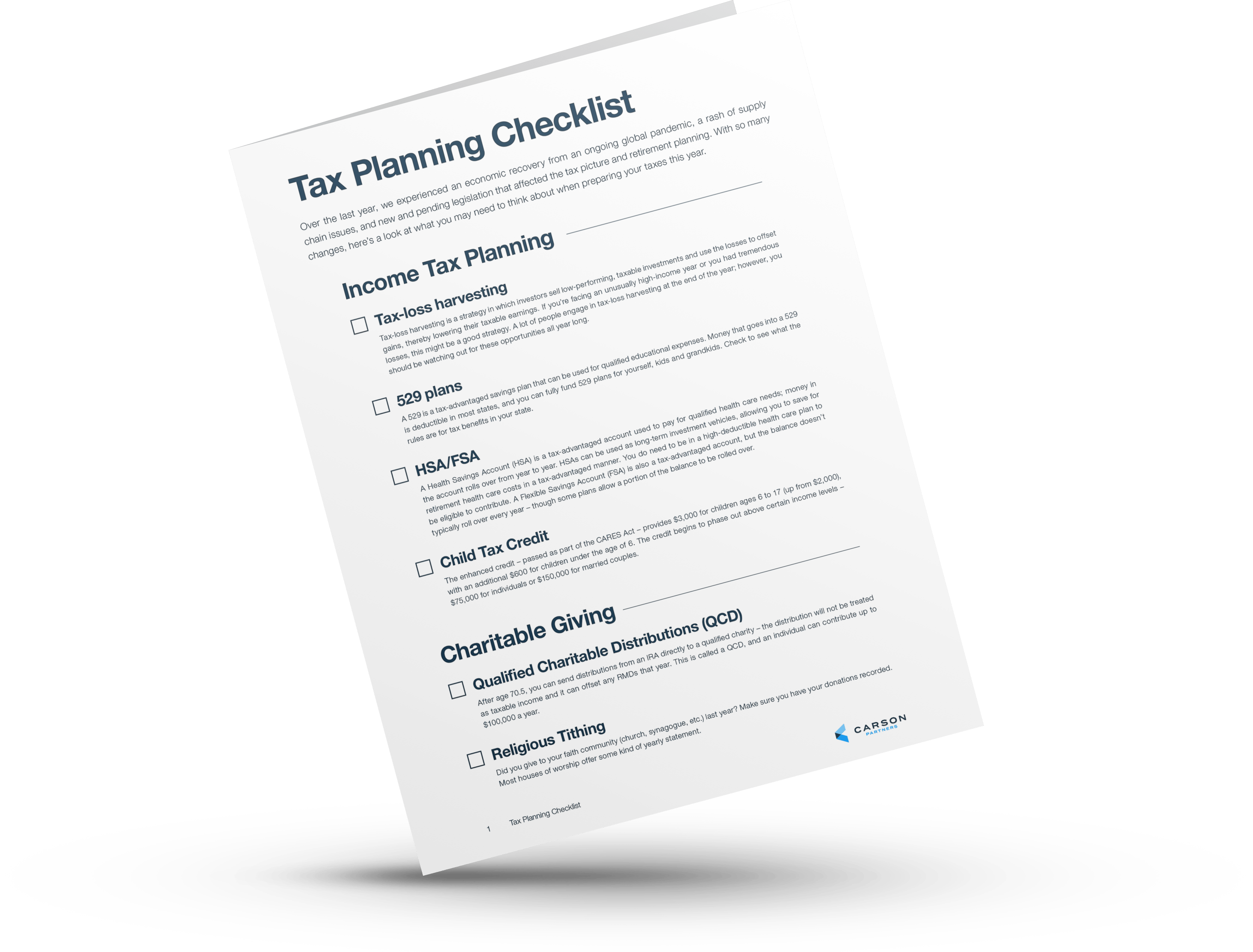 2022 Tax Planning Checklist